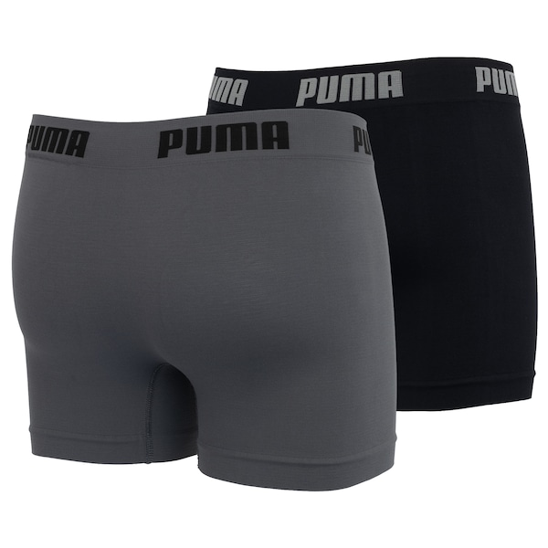 Vista 3 Kit de Cuecas Boxer sem Costura Puma com 2 Unidades - Adulto PRETO/CINZA Puma PRETO/CINZA