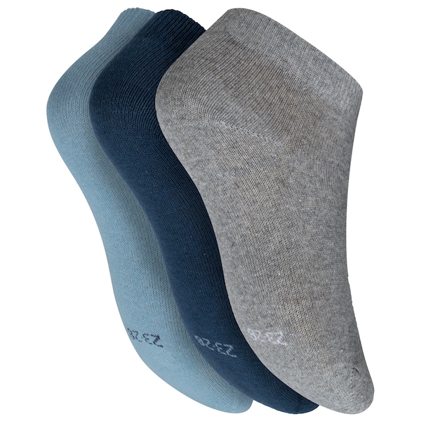Vista 3 Kit de Meias Sapatilha Oxer com 3 Pares - 27 a 30 - Infantil AZUL ESC/CINZA Oxer AZUL ESC/CINZA