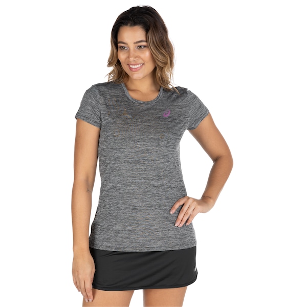 Camiseta ASICS Alongada - Feminina | Cor: CINZA MESCLA | Tamanho: M