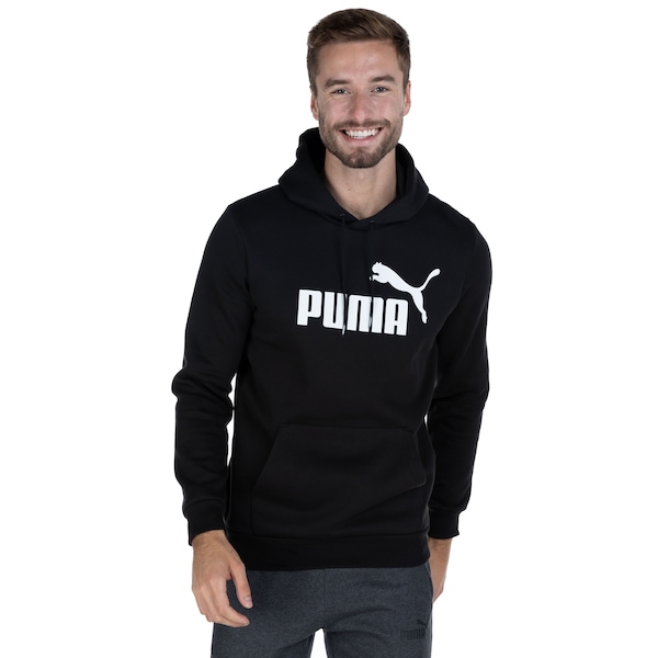 Blusão Puma com Capuz Masculino Essentials Big Logo