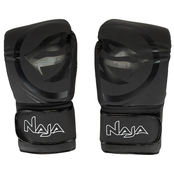 Kit de Boxe Naja: Bandagem + Protetor Bucal + Luvas de Boxe Black - 16 OZ - Adulto