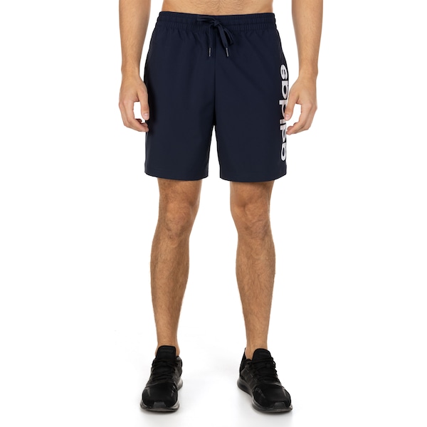 Bermuda Masculina adidas Logo Linear Chelsea | Cor: AZUL ESC/BRANCO | Tamanho: G
