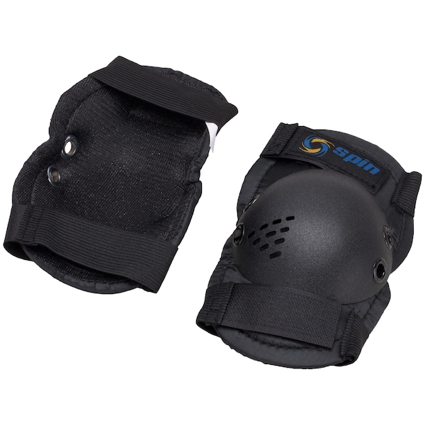 Kit de Proteção Infantil Spin com Joelheiras + Cotoveleiras + Protetores de Mãos | Cor: PRETO | Tamanho: G