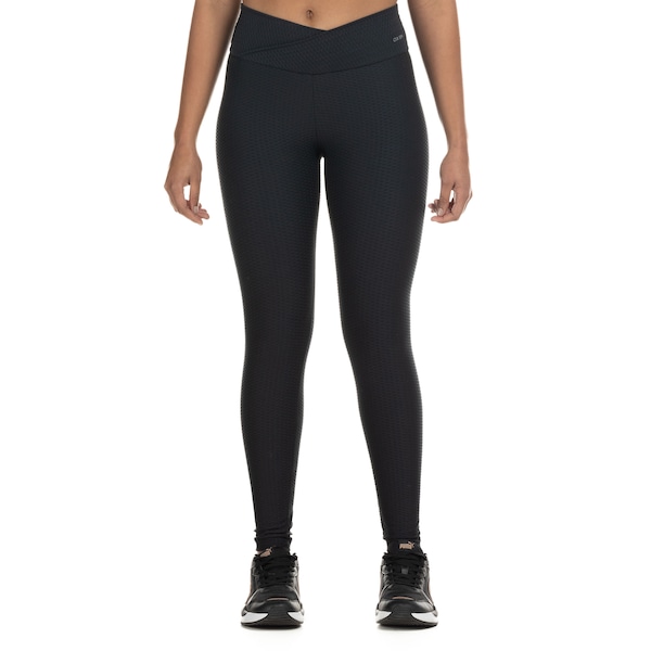 Calça Legging Feminina Oxer Cós Cruzado | Cor: PRETO | Tamanho: M