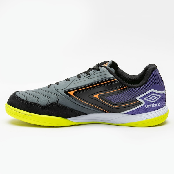 Vista 3 Chuteira Futsal Umbro Pro 5 Bump Club - Adulto CINZA/PRETO Umbro CINZA/PRETO
