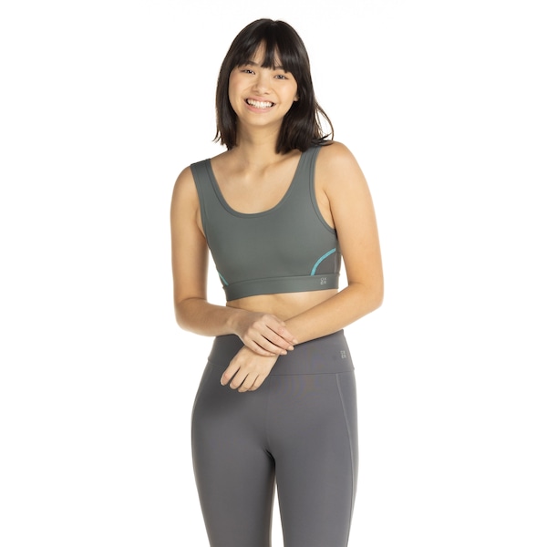 Top Fitness Sem Bojo Oxer Média Sustentação Corrida Recorte Respirável - Adulto | Cor: CINZA ESCURO | Tamanho: G