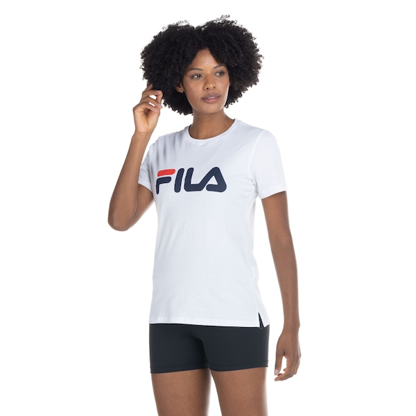 Camiseta Fila Manga Curta Letter Premium - Feminina