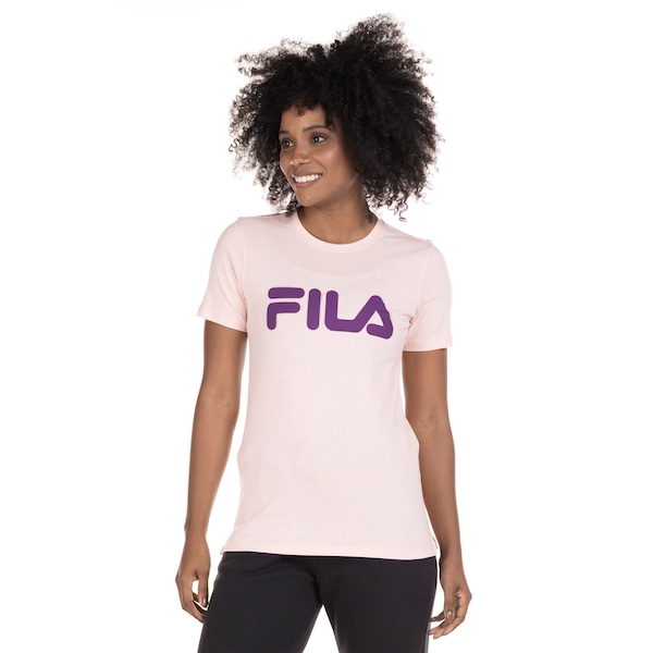 Camiseta Fila Manga Curta Letter Premium - Feminina