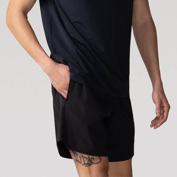 Bermuda ASICS Masculina 7" 2 Em 1 Mesh Lateral | Cor: PRETO | Tamanho: P