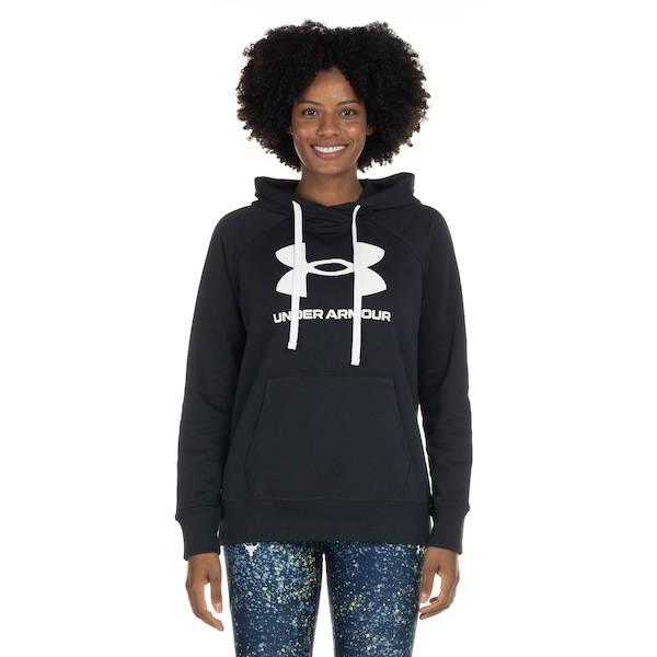 Blusa de Moletom Under Armour Feminina com Capuz Rival Fleece Log