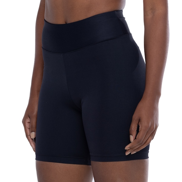 Bermuda Cós Baixo e Média Compressão Feminina Oxer Aerobic | Cor: PRETO/PRATA | Tamanho: P
