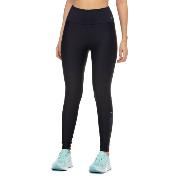 Calça Legging Feminina Oxer Fitness Recortes | Cor: PRETO/VERDE | Tamanho: M