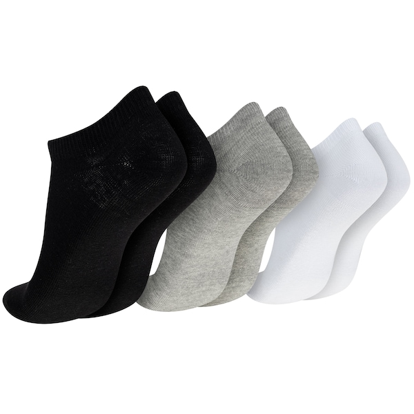 Vista 3 Kit de Meias New Balance Cano Invisível - 3 Pares - Adulto PRETO/CINZA/BRANCO New Balance PRETO/CINZA/BRANCO