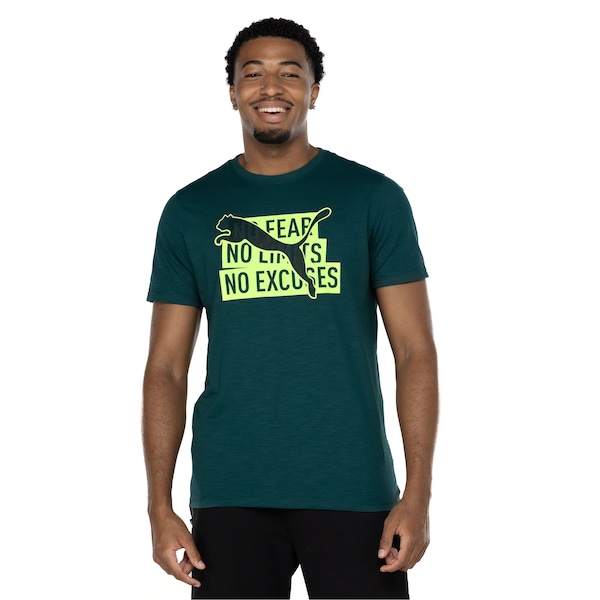 Camiseta Puma Manga Curta Performance Slogan Cat Tee - Masculina