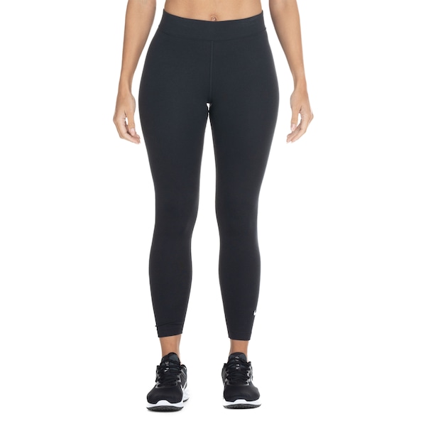 Calça Legging Feminina Nike Sportswear Essential 78 | Cor: PRETO/BRANCO | Tamanho: P