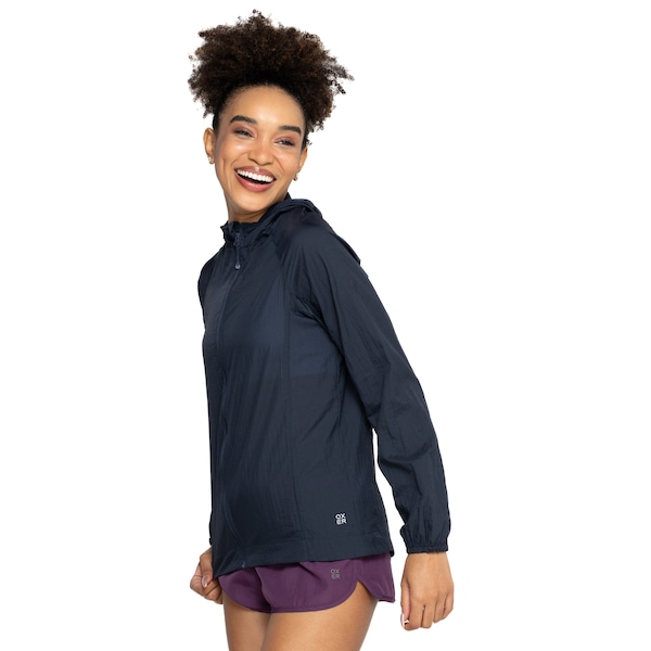 Jaqueta Corta-Vento Feminina Oxer com Capuz Run Faster Packable