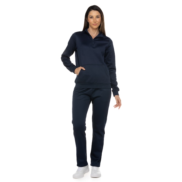Conjunto de Agasalho Feminino Oxer Interlock Canguru | Cor: AZUL ESCURO | Tamanho: M
