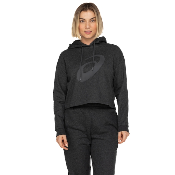 Blusa de Moletom Cropped Feminina ASICS com Capuz e Fleece