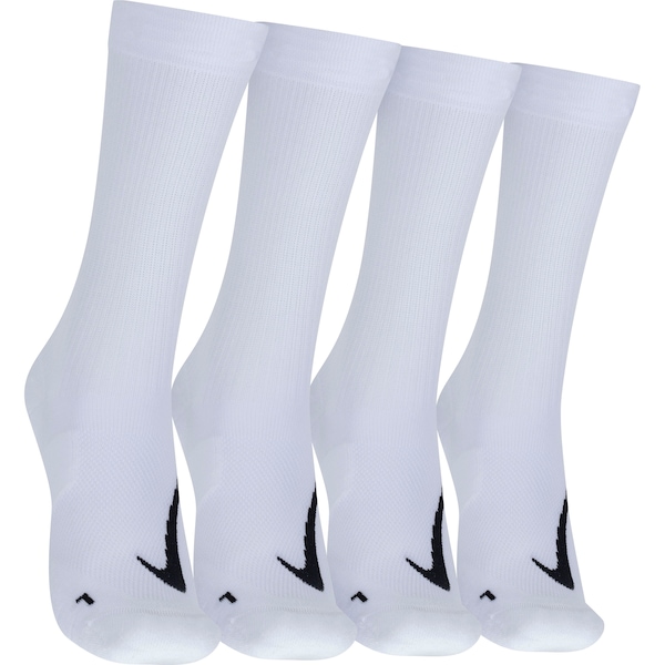 Kit de Meia De Corrida Nike Cano Alto Multiplier Crew - Adulto - 2 Pares