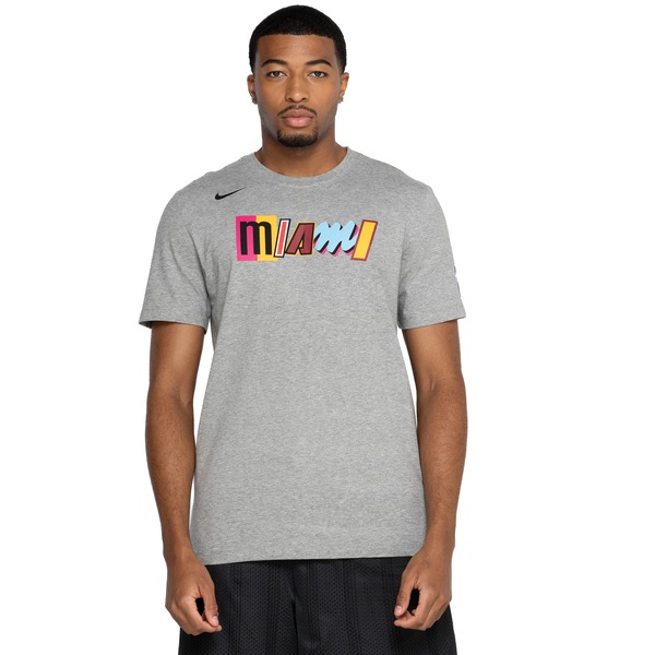 Camiseta do Miami Heat Nike NBA Masculina ES CE Logo | Cor: CINZA | Tamanho: P