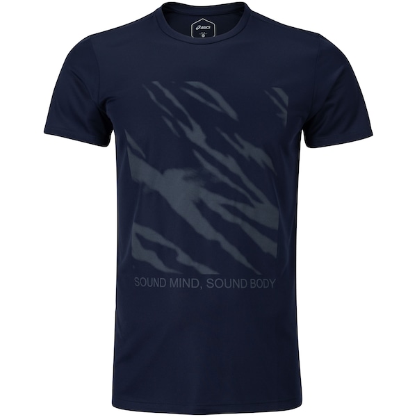 Camiseta Masculina ASICS Manga Curta Blur Ao Cmc Ct