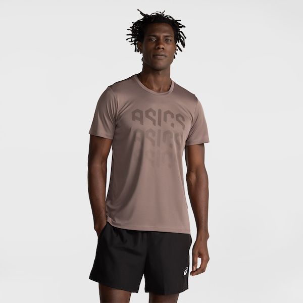 Camiseta Masculina ASICS Manga Curta Logo Ao Cmc Ct