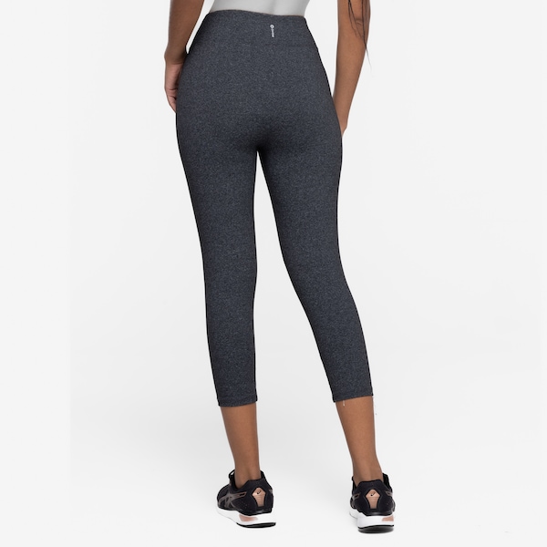Vista 3 Calça Legging Oxer Feminina Capri Campeão Slim Cós Baixo Média Compressão CINZA MESCLA Oxer CINZA MESCLA