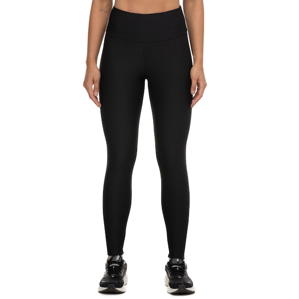 Calça Legging Oxer Feminina Textura Baixa Compressão Cós Médio New