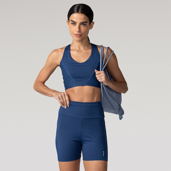 Bermuda Feminina Oxer Textura Cós Médio Média Compressão