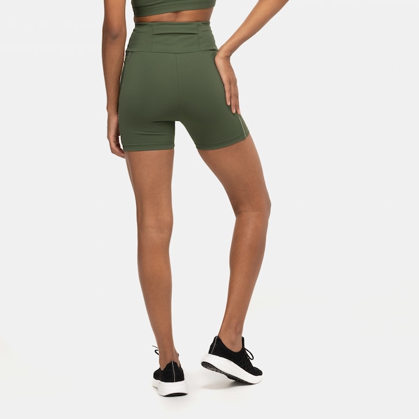 Vista 3 Bermuda Feminina Oxer Textura Cós édio édia Compressão VERDE ESCURO Oxer VERDE ESCURO