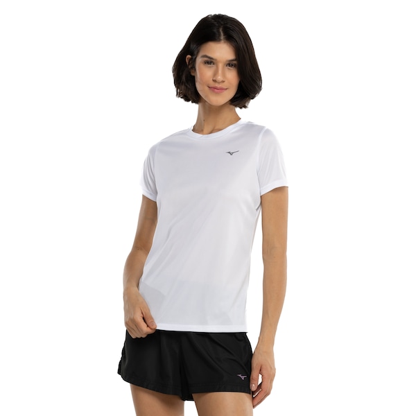 Camiseta Feminina Mizuno Manga Curta Energy | Cor: BRANCO | Tamanho: GG