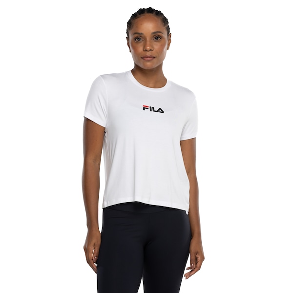 Camiseta Feminina Fila Manga Curta Letter Fit