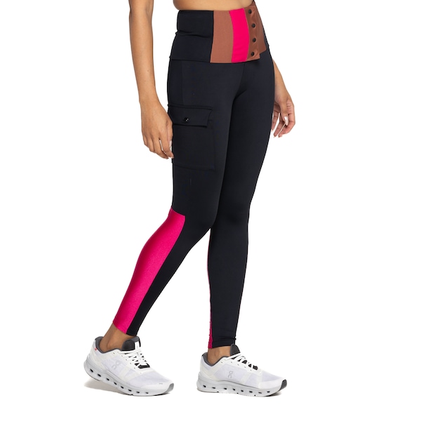 Vista 2 Calça Legging Feminina Lauf Neo PRETO/ROSA Lauf PRETO/ROSA