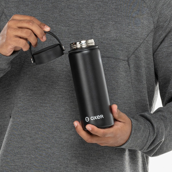 Vista 3 Garrafa Oxer de Alumínio com Alça 600 ml PRETO Oxer PRETO
