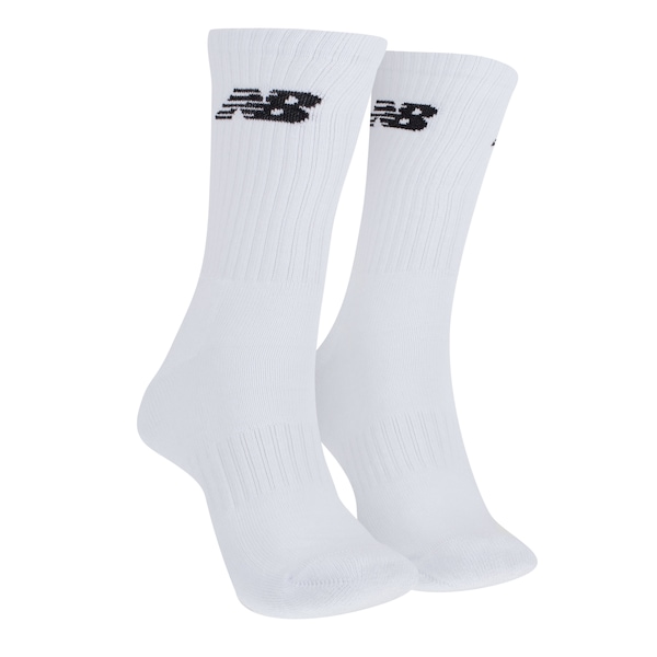Kit de Meia New Balance Cano Alto - Adulto - 3 Pares | Cor: BRANCO | Tamanho: G