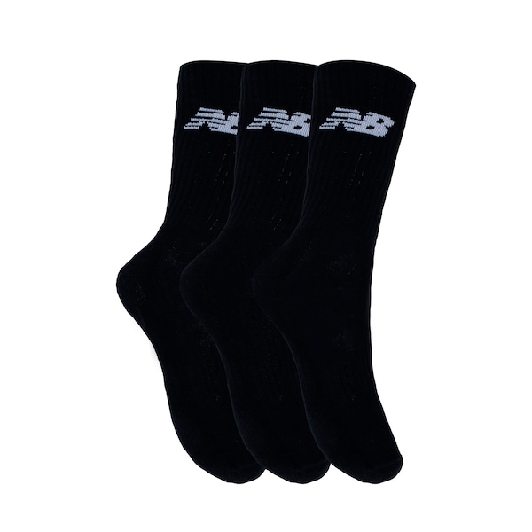 Kit de Meia New Balance Cano Alto - Adulto - 3 Pares | Cor: PRETO | Tamanho: G