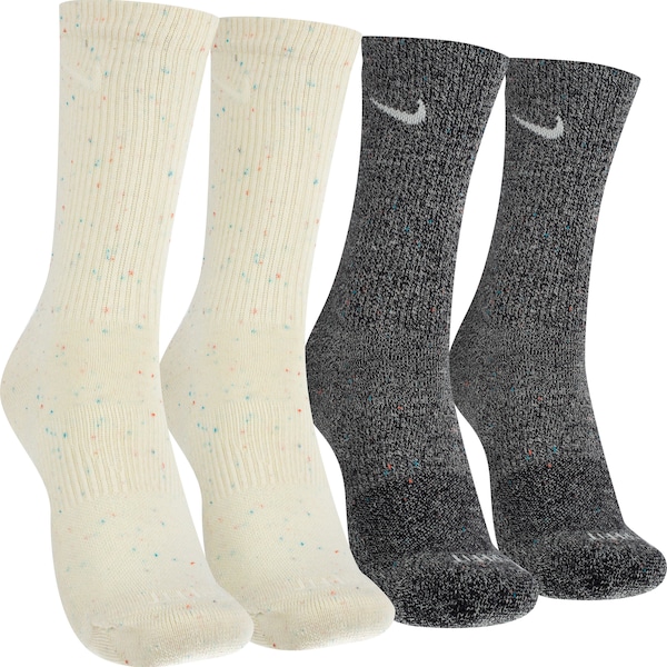 Kit de Meias Cano Alto Nike Everyday Plus Cush Crew com 2 Pares - Adulto