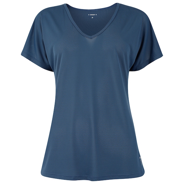 Camiseta Feminina Oxer Decote V | Cor: AZUL ESCURO/PRATA | Tamanho: M
