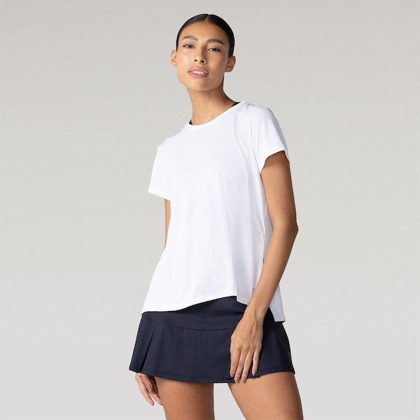 Camiseta Oxer Feminina Alongada Abertura Lateral | Cor: BRANCO | Tamanho: GG