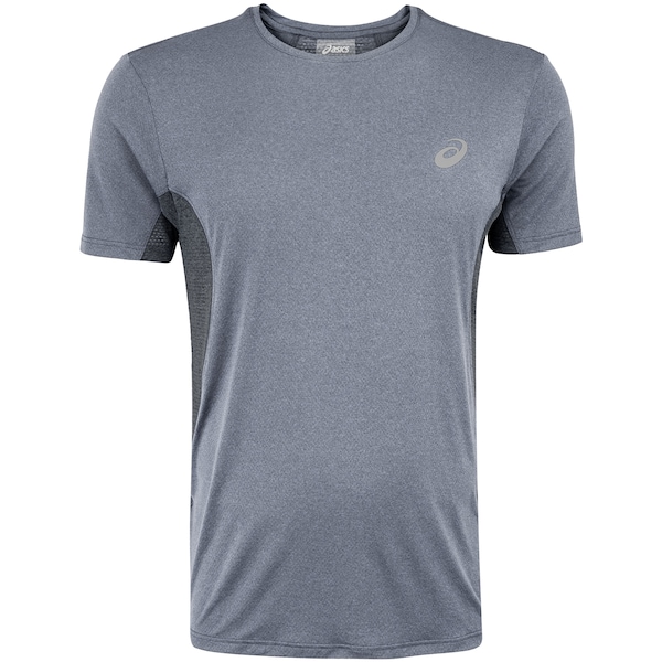 Camiseta Masculina ASICS Manga Curta Respirável de Secagem Rápida Refletiva Mescla