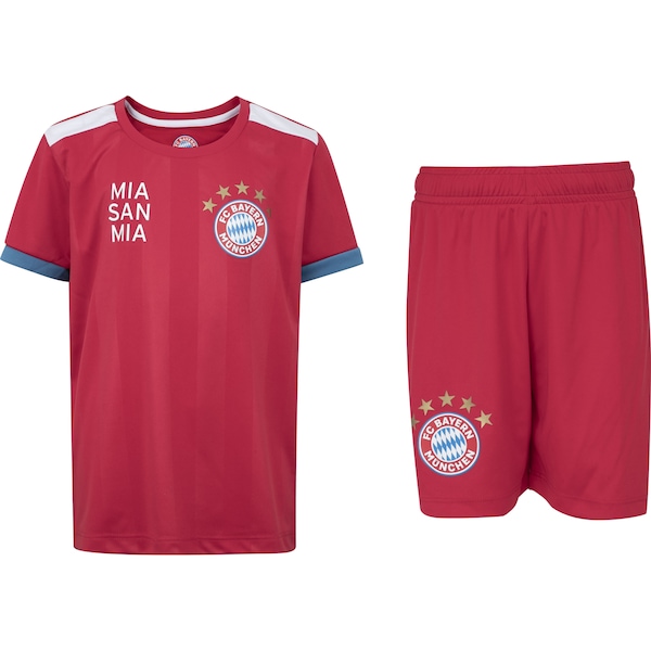Kit Fardamento Bayern Infantil Camiseta + Calção | Cor: VERMELHO | Tamanho: 1-2anos