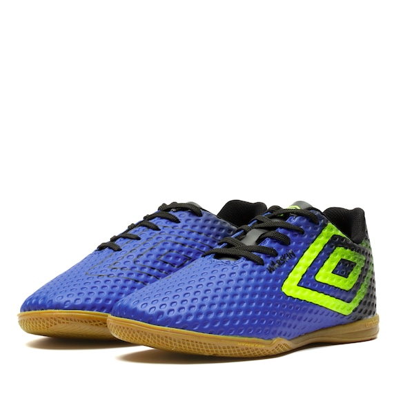 Vista 3 Chuteira Futsal Umbro Warskin - Júnior BRANCO/AMARELO Umbro BRANCO/AMARELO