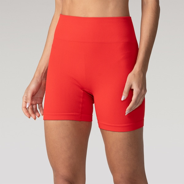 Short Feminino Oxer Canelado Sem Costura | Cor: VERMELHO | Tamanho: P
