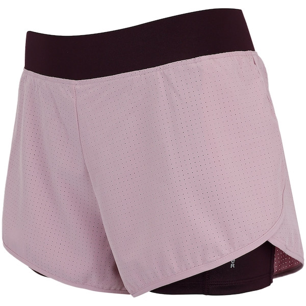 Vista 2 Short Feminino Oxer Duplo Laser Cut com Bermuda Interna ROXO/ROSA CLA Oxer ROXO/ROSA CLA
