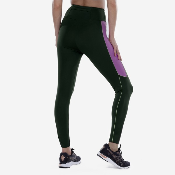Vista 3 Calça Legging Feminina Oxer Textura New édia Compressão Cós édio PRETO Oxer PRETO