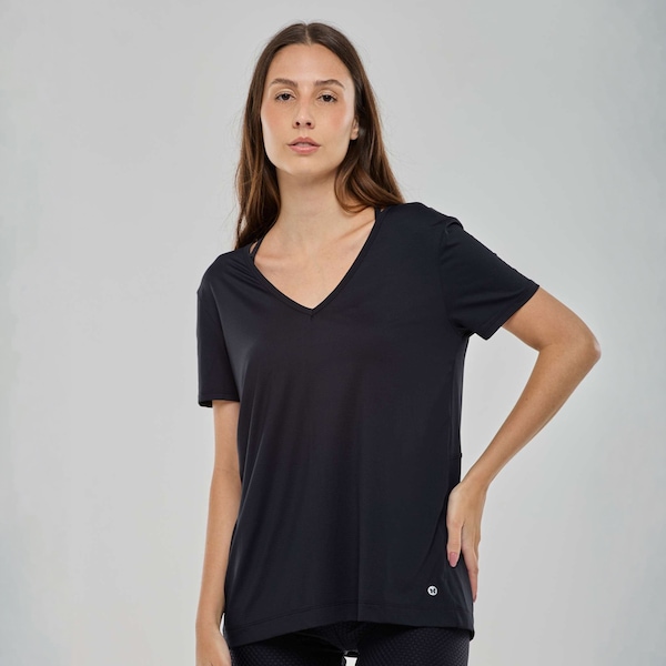 Camiseta Feminina Vestem Manga Curta Dry Fit | Cor: PRETO | Tamanho: P