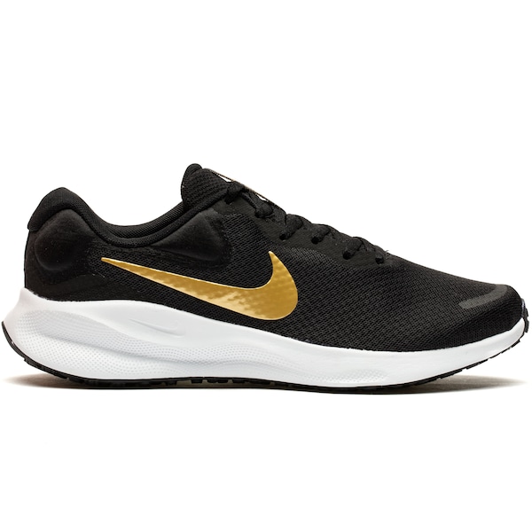 Tênis Nike Revolution 7 Feminino | Cor: PRETO/OURO | Tamanho: 39