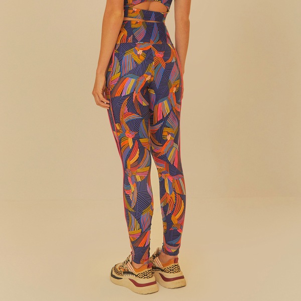 Vista 3 Calça Legging Feminina Farm Andorinha Listrada AZUL/ROSA FARM AZUL/ROSA