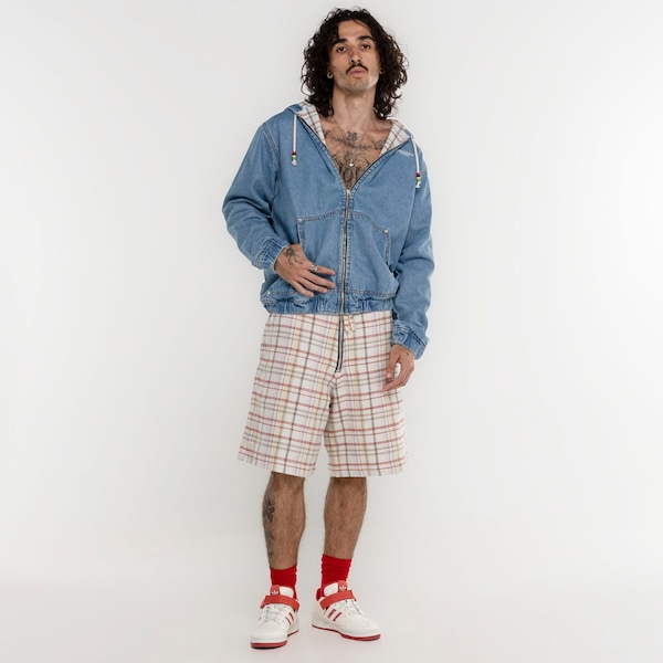 Jaqueta Piet Com Capuz Washed Denim