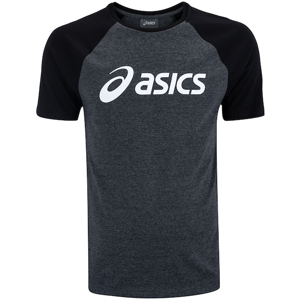 Camiseta Masculina ASICS Manga Curta Meia Malha Raglan